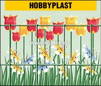 Welded fence HOBBYPLAST, ZINC + PVC RAL6005, wire 2,5mm / Height 1,2m