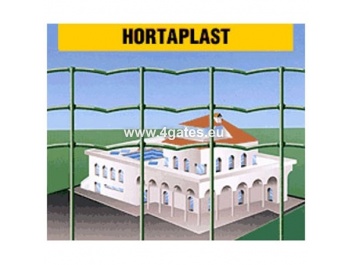 Geschweißter Zaun HORTAPLAST, KABEL + PVC RAL6005, Draht 2,6mm / Höhe 1m