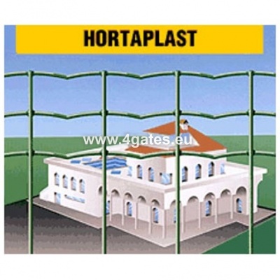 Geschweißter Zaun HORTAPLAST, KABEL + PVC RAL6005, Draht 2,6mm / Höhe 1m