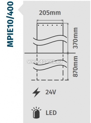 Automatisk pæl til avgrensning av området MPIE10/400 H 3700mm
