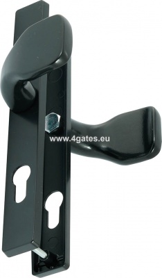 Gate handle with cover, reciprocal, fixed handle (black)