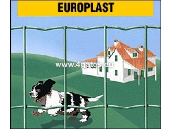 Сварной забор EUROPLAST, ZINC + ПВХ RAL6005, проволока 2,2 мм / Высота 1м