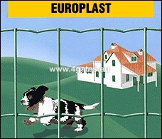 Welded fence EUROPLAST, Zinc-plated + PVC RAL6005, wire 2,2 mm / Height 1,8m