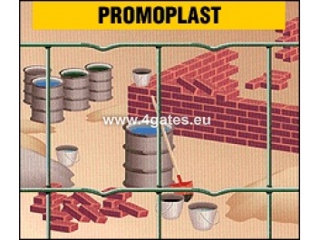 Сварной забор PROMOPLAST, оцинкованный + ПВХ RAL6005, проволока 2мм / высота 1м