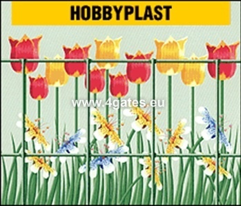 Сварной забор HOBBYPLAST, ZINC + ПВХ RAL6005, проволока 2,5мм / Высота 1м