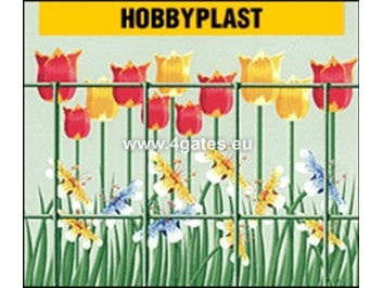 Сварной забор HOBBYPLAST, ZINC + ПВХ RAL6005, проволока 2,5мм / Высота 1м