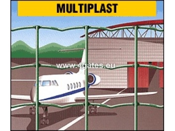 Metināts žogs MULTIPLAST, CINKOTS + PVC RAL6005, stieple 3mm / Augstums 1m