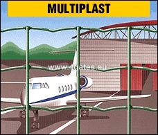 Metināts žogs MULTIPLAST, CINKOTS + PVC RAL6005, stieple 3m / Augstums 1,8m