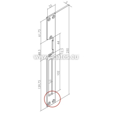 Long Strike Plate, Grey