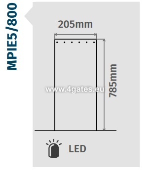 Fixed bollard MPIE5/800