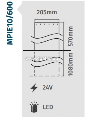 Automatisk pæl til avgrensning av området MPIE10/800 H 5700mm