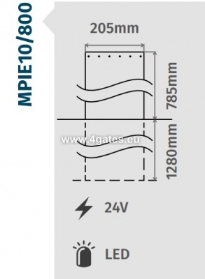 Automatisk pæl til avgrensning av området MPIE10/400 H 7850mm