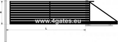 Sliding gate LUX HORIZONTAL WOODEN with built-in automatics