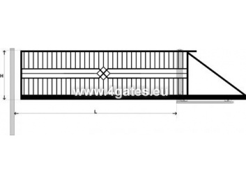 Sliding gate LUX RYBIN with built-in automatics