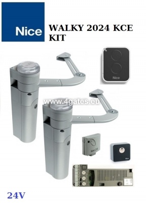 Double gate automation system NICE WALKY 2024 KCE KIT (up to 3.6M) 24V