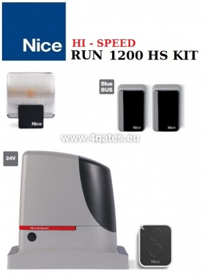 High-speed sliding gate automation NICE RUN 1200 HS KIT