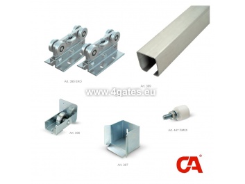 Stumdomų vartų jungiamųjų detalių rinkinys COMBI ARIALDO MEDIO vartams iki 1300 kg/bėgelis 8 M /10X89X5mm/ NE CINKUOTA