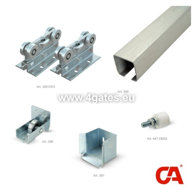 Stumdomų vartų jungiamųjų detalių rinkinys COMBI ARIALDO MEDIO vartams iki 1300 kg/bėgelis 8 M /10X89X5mm/ NE CINKUOTA