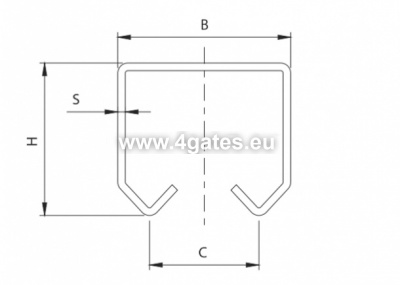 COMUNELLO Sliding trolley 24Medio, L = 6000mm, 50x46x2 mm (galvanized)