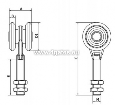 COMBI ARIALDO Rullplokk 2PICCOLA, P=73kg, d=25mm, H=71,5 mm (tsingitud)