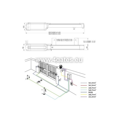 Swing gate automation motor BFT PHOBOS AC A 25