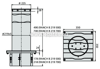 Fixed / still BOLLARDS / Interlock BFT RANCH C 219 / 500CN L-RAL