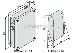 Vadības panelis BFT Compass SC USB (485+computer)