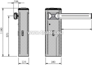 Automaattõkkepuu BFT GIOTTO BT A ULTRA 36 230V50 2,5m-4m