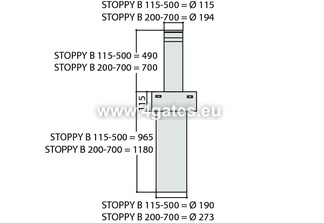 Automātiskais elektromehāniskais BOLLARDS/ Bloķētājs BFT STOPPY B 230V 115/500