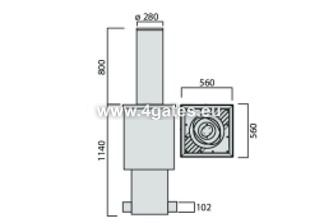 HYDRAULISCHE ANTI-TERROR-POLLER / BLOCKER BFT XPASS B 275/800C L - RAL
