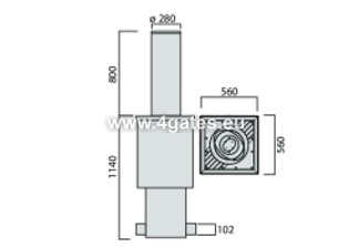 Hidraulisks pretterorisma BOLLARDS/ Bloķētājs BFT XPASS B 275/800C L - RAL