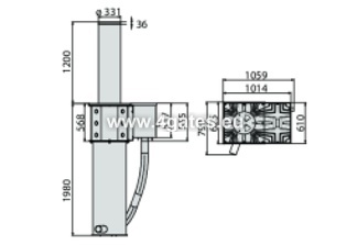 Hidraulisks pretterorisma BOLLARDS/ Bloķētājs BFT XPASS 330/1200L Body