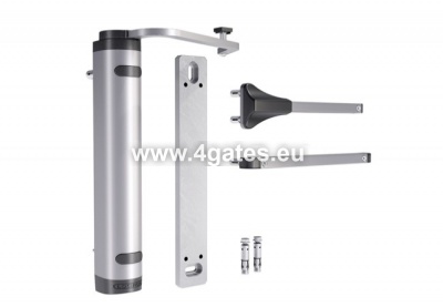 Hydraulic Vertical Gate Closer LOCINOX with 180° and 90° Hinges, silver