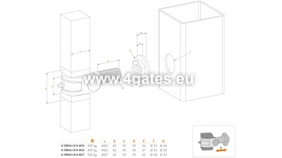 Hinge for Forged Gates and Wickets (G-ORNA-LR-Z-M24)