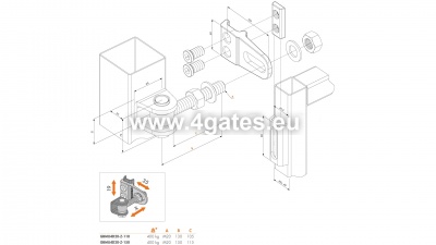 LOCINOX GBMU4D20-B-6005-130-50 hengsler