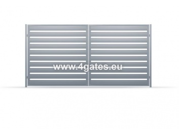 Двустворчатые ворота LUX HORIZONTAL STEEL PROFILE