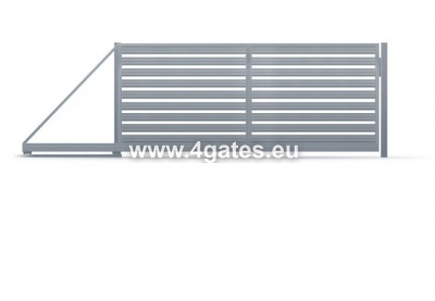 Schiebetor LUX HORIZONTAL STEEL PROFILE mit eingebauter Automatik