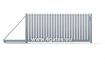 Schiebetor LUX VERTICAL STEEL PROFILE mit eingebauter Automatik